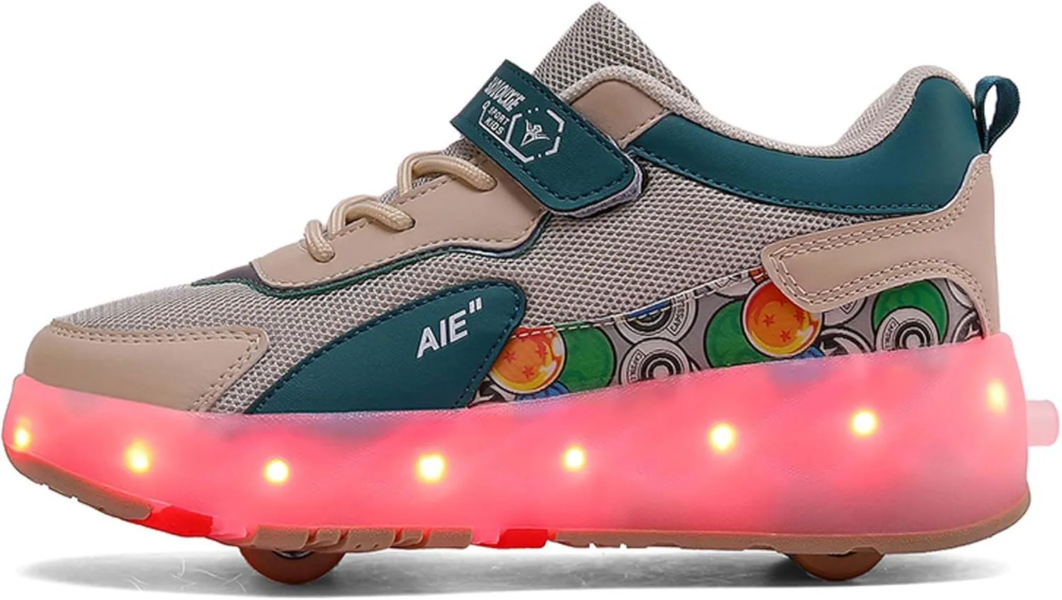 Kids Roller Skating Shoes Casual Walking Shoes Boys Shoes LED Colorful Luminous Shoes USB Charging Detachable Pulleys Suitable for Beginners in roller Skating Sports