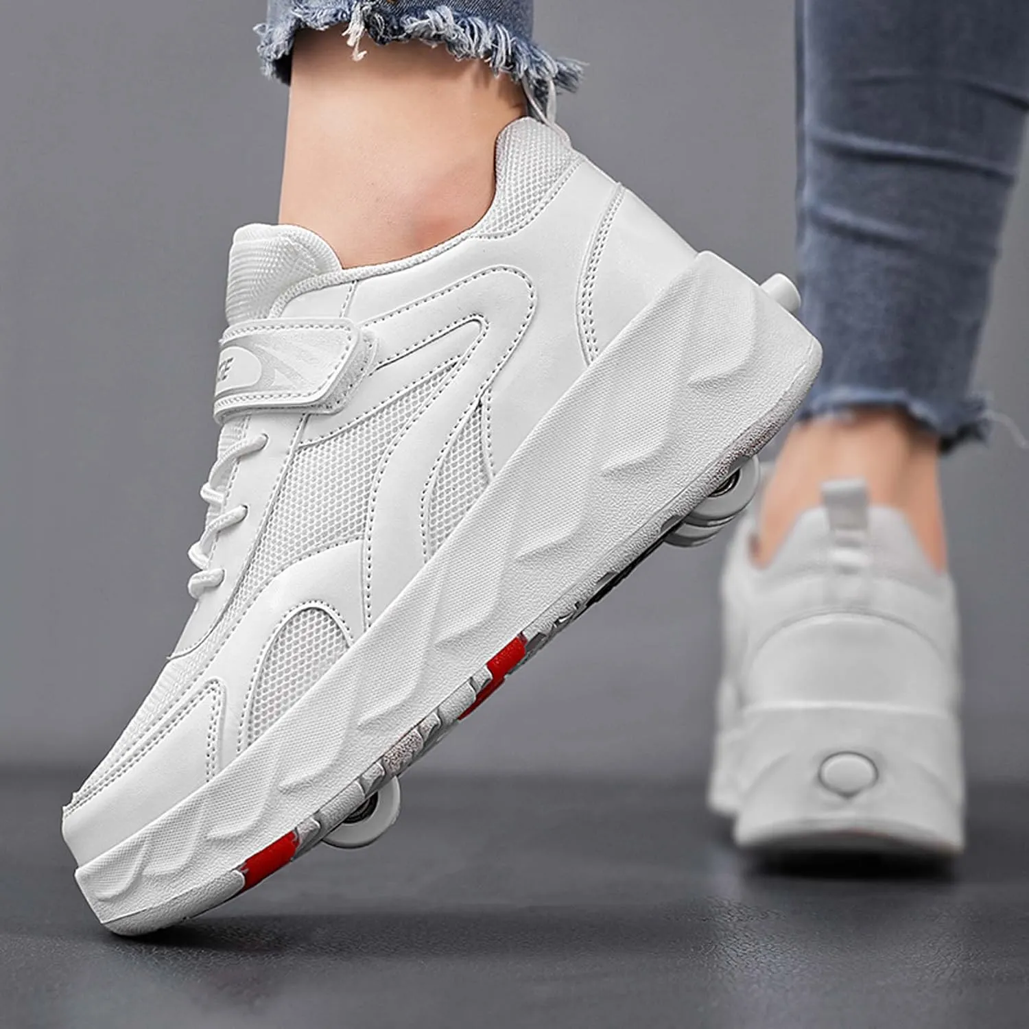 Kids Roller Skating Shoes Scalable Four Wheel Shoes USB Rechargeable LED Light Shoes Best Equipment for Beginners in Roller Skating for Boys and Girls