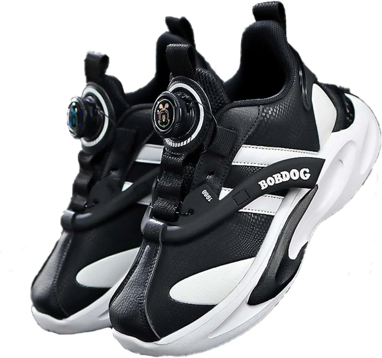 Kids Rotating Buckle Running Shoes Rubber Sole Non Slip Sneakers Lightweight and Breathable Walking Shoes Outdoor Park and Amusement Park Walking Shoes Jogging Shoes Skateboarding Shoes Flat Shoes