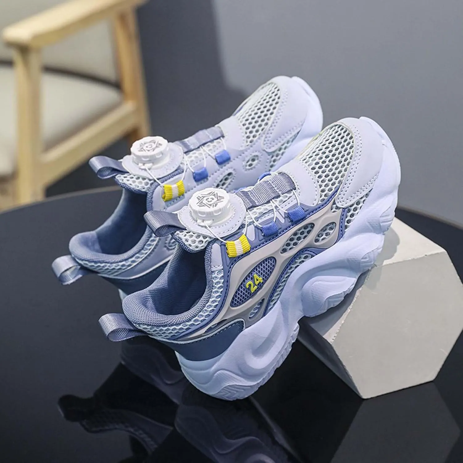 Kids Sneakers Boys Shoes Girls Shoes Arch Support High Elasticity Running Shoes Shock Absorption Wear-Resistant Tennis Shoes Casual Walking Shoes Sport Athletic 12.5~6.5 Sizes