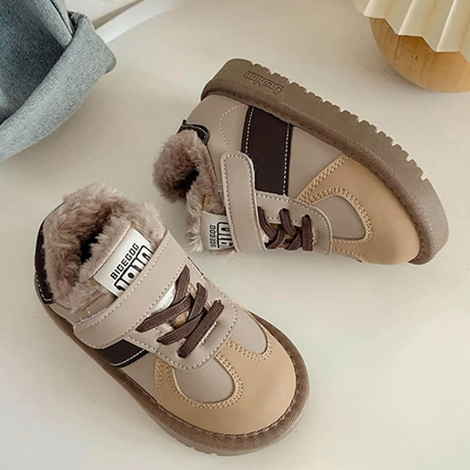 Kids Sneakers for Girls Boys, Comfortable Anti-Collision Non-Slip Stylish Lightweight Platform Kids Rubber Shoes