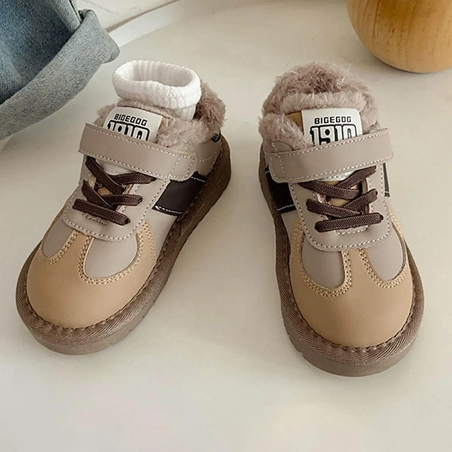 Kids Sneakers for Girls Boys, Comfortable Anti-Collision Non-Slip Stylish Lightweight Platform Kids Rubber Shoes
