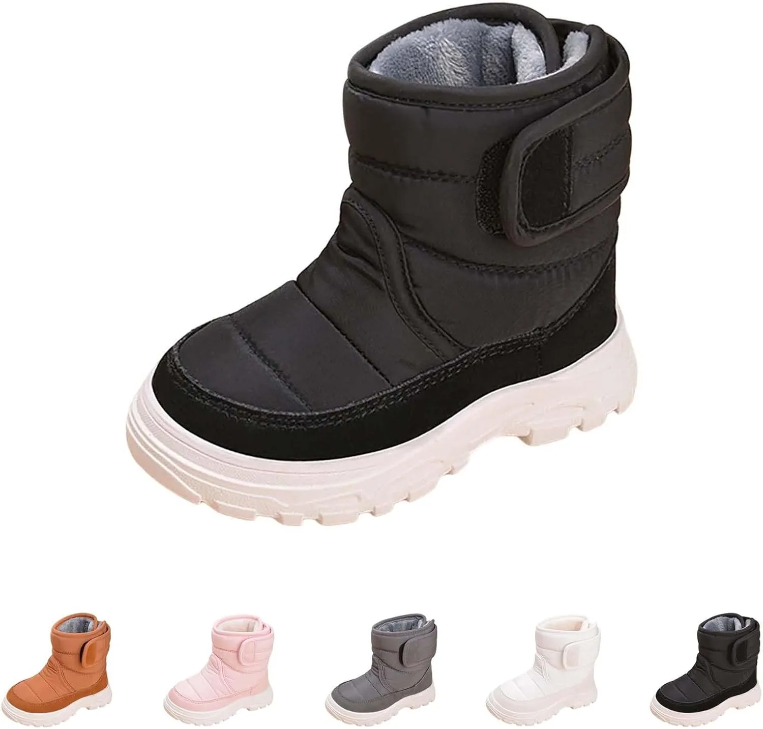 Kids Snow Boots for Boys Girls Winter High Top Non-Slip Shoes Cold Weather Faux Fr Lined Kids Rain Girl Chukka Boot