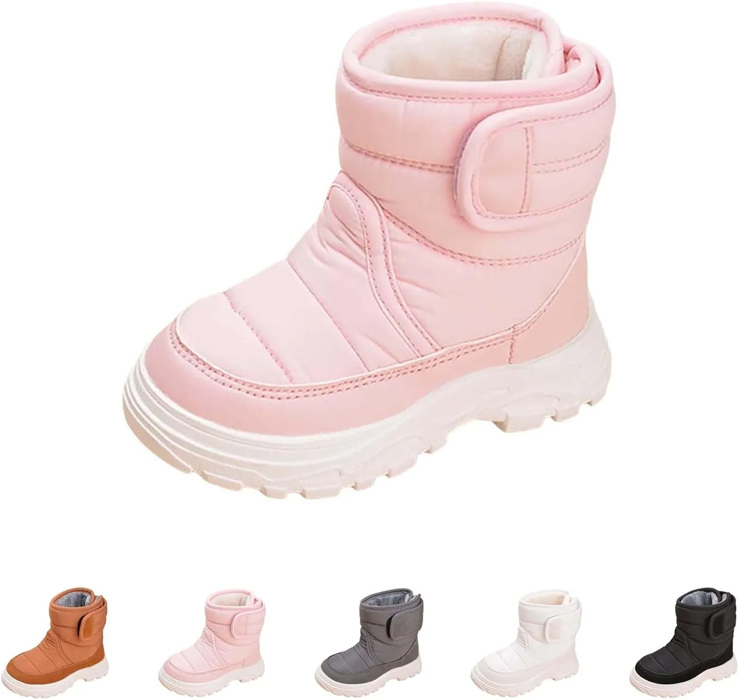 Kids Snow Boots for Boys Girls Winter High Top Non-Slip Shoes Cold Weather Faux Fr Lined Kids Rain Girl Chukka Boot