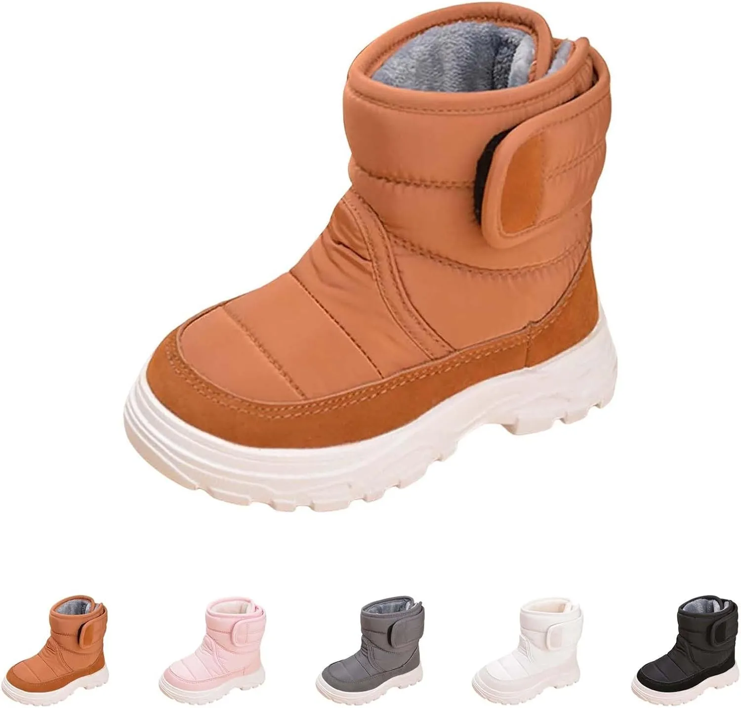 Kids Snow Boots for Boys Girls Winter High Top Non-Slip Shoes Cold Weather Faux Fr Lined Kids Rain Girl Chukka Boot
