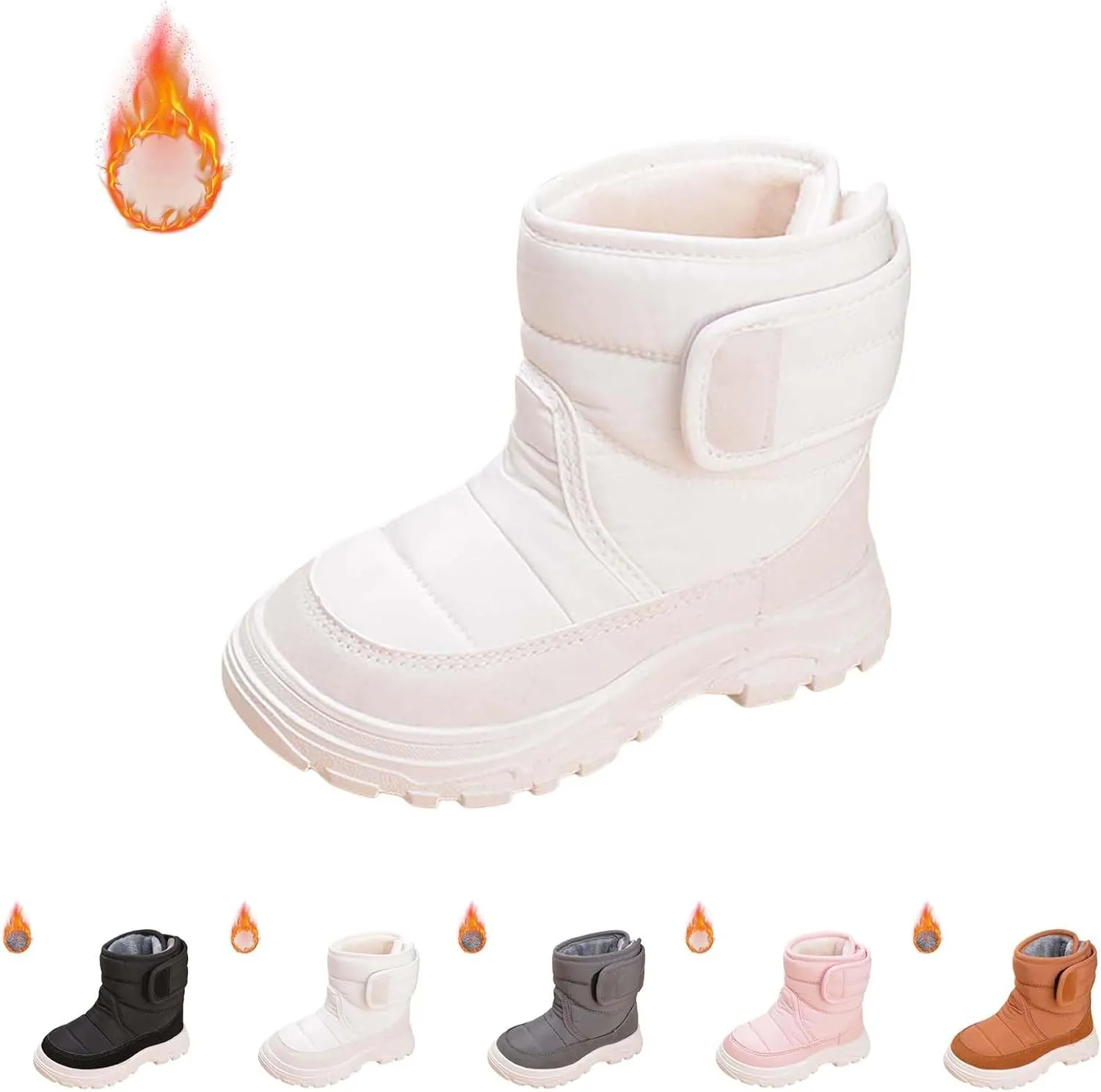 Kids Snow Boots for Boys Girls Winter High Top Non-Slip Shoes Cold Weather Faux Fr Lined Kids Rain Girl Chukka Boot