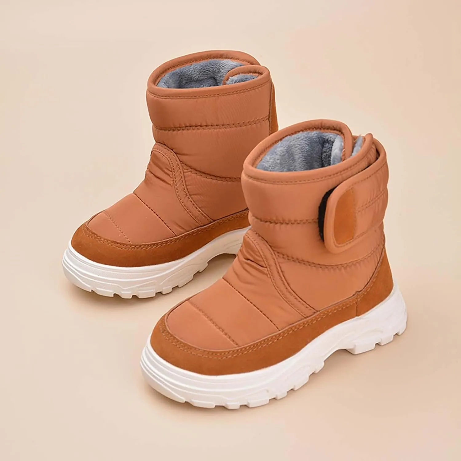 Kids Snow Boots for Boys Girls Winter High Top Non-Slip Shoes Cold Weather Faux Fr Lined Kids Rain Girl Chukka Boot