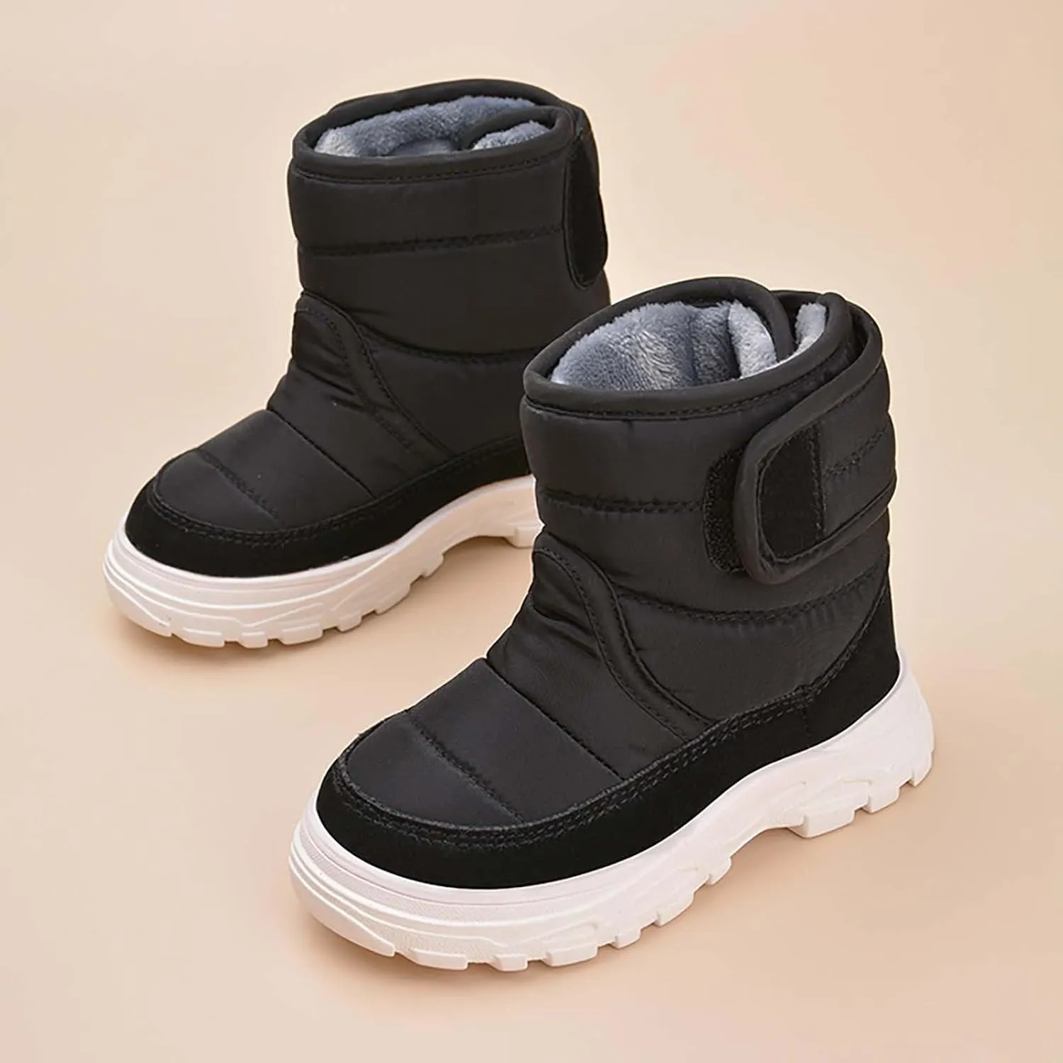 Kids Snow Boots for Boys Girls Winter High Top Non-Slip Shoes Cold Weather Faux Fr Lined Kids Rain Girl Chukka Boot