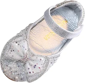 Kids Toddler Girls Rhinestone Butterfly Dress Shoes Baby Flat Bottom Sandals Flower Wedding Party Shoes