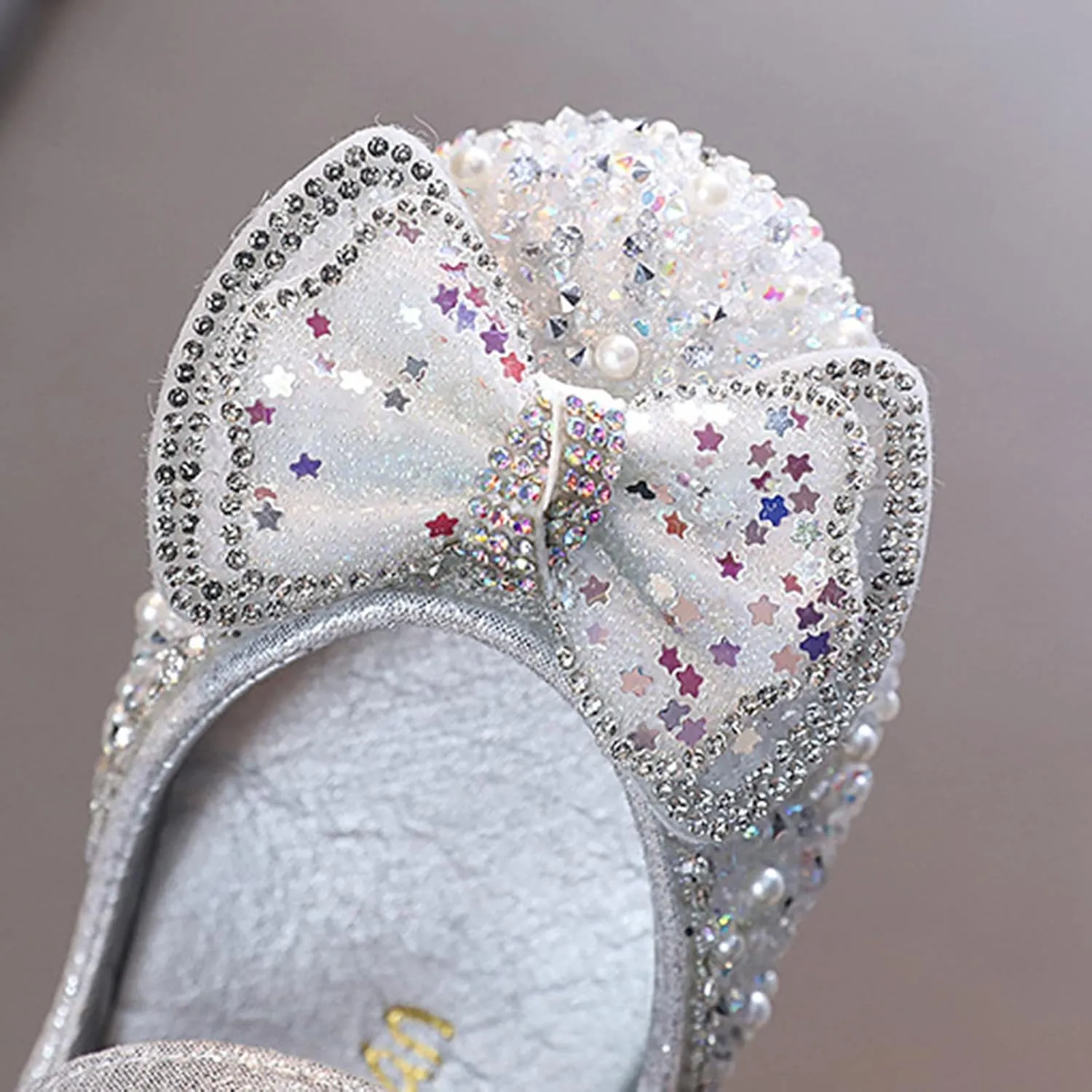 Kids Toddler Girls Rhinestone Butterfly Dress Shoes Baby Flat Bottom Sandals Flower Wedding Party Shoes