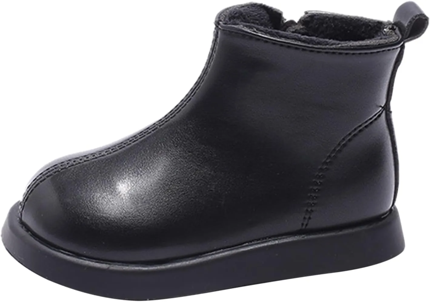Kids Unisex Plush Ankle Boot Comfy Warm Round Toe Waterroof Solid Classic Working Shoes School Platform Booties