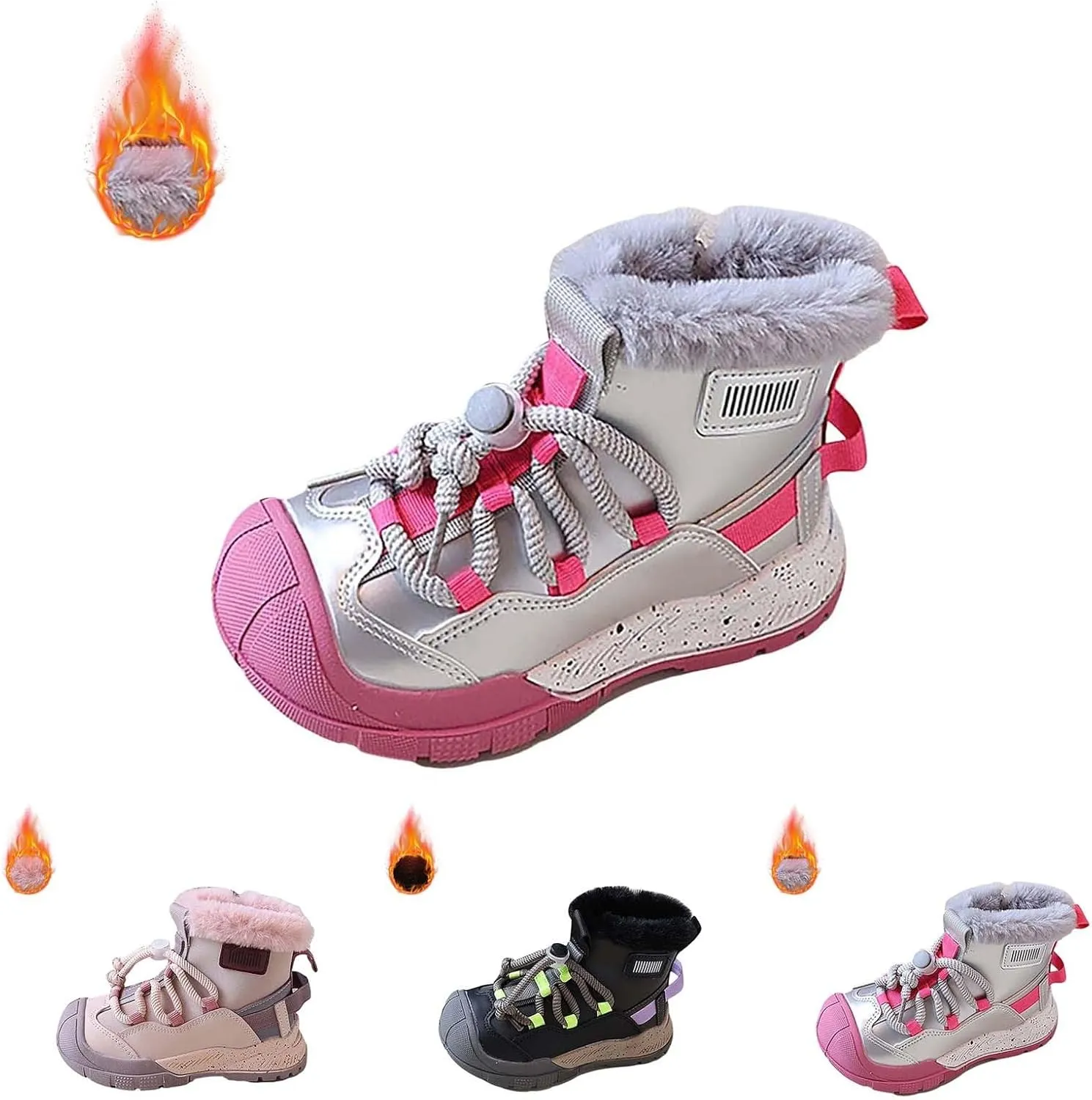 Kids Water Resistan Hiking Boots Boys Girls Anti Collision Anti-Ski Athletic Outdoor Adventur Trkking Shoes