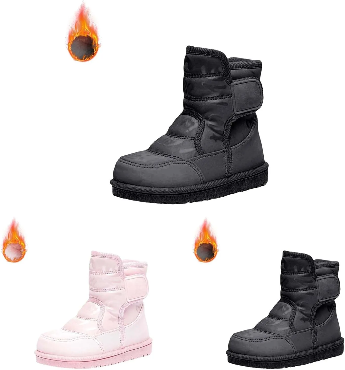Kids Winter Snow Ankle Boots Fr ining Water Proof Outdoor Slip On Booties Sneakers Warm Warm Boots Girls Size 1