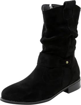 Knee High Boots Women Classic Retro Low Heel Cowboy Boots for Women Western Wide Calf Womens Boots