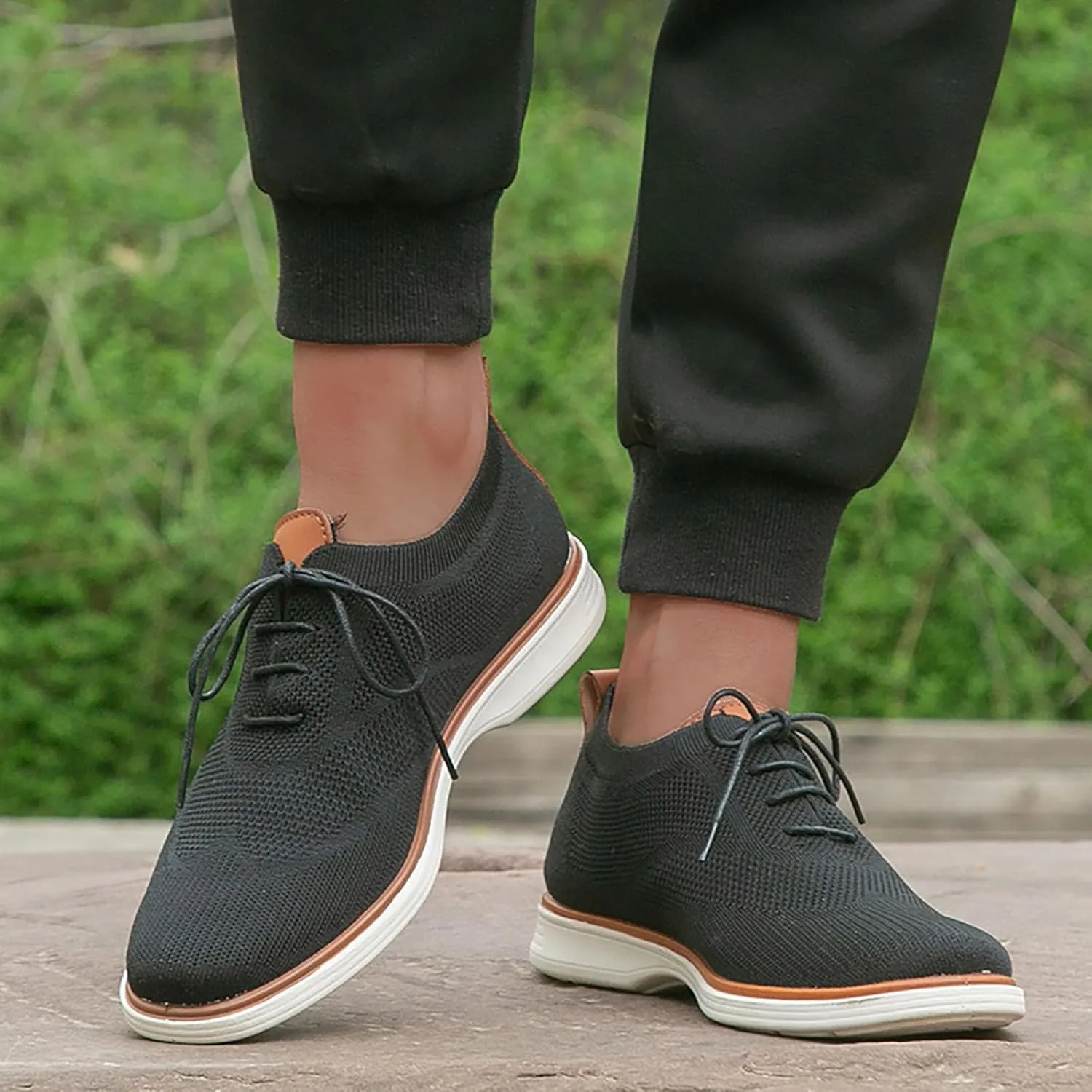 Leisure Men Four Seasons Mesh Non Slip Flat Round Toe Breathable Lace Up Lazy Leisure Mens Canvas Slip on Shoes Casual Men's