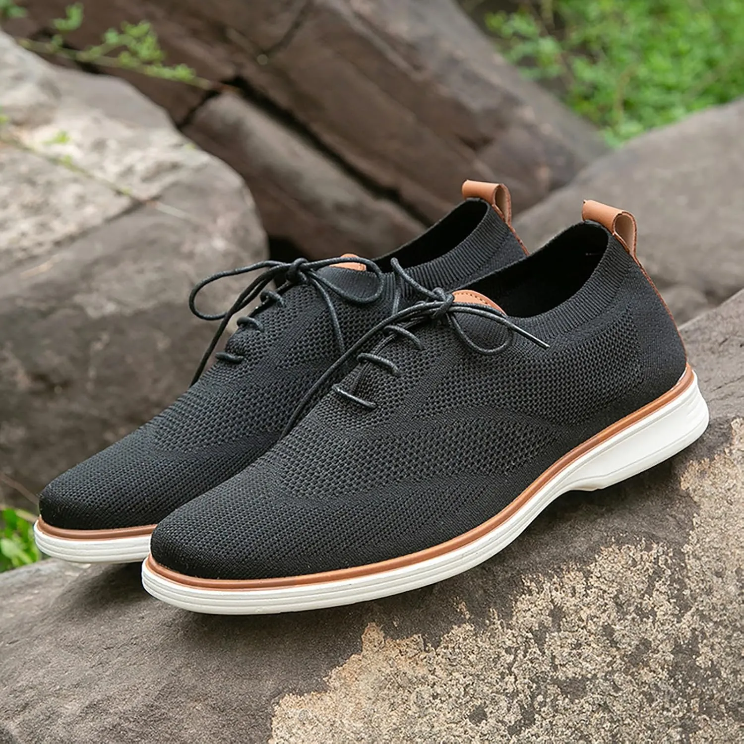 Leisure Men Four Seasons Mesh Non Slip Flat Round Toe Breathable Lace Up Lazy Leisure Mens Canvas Slip on Shoes Casual Men's