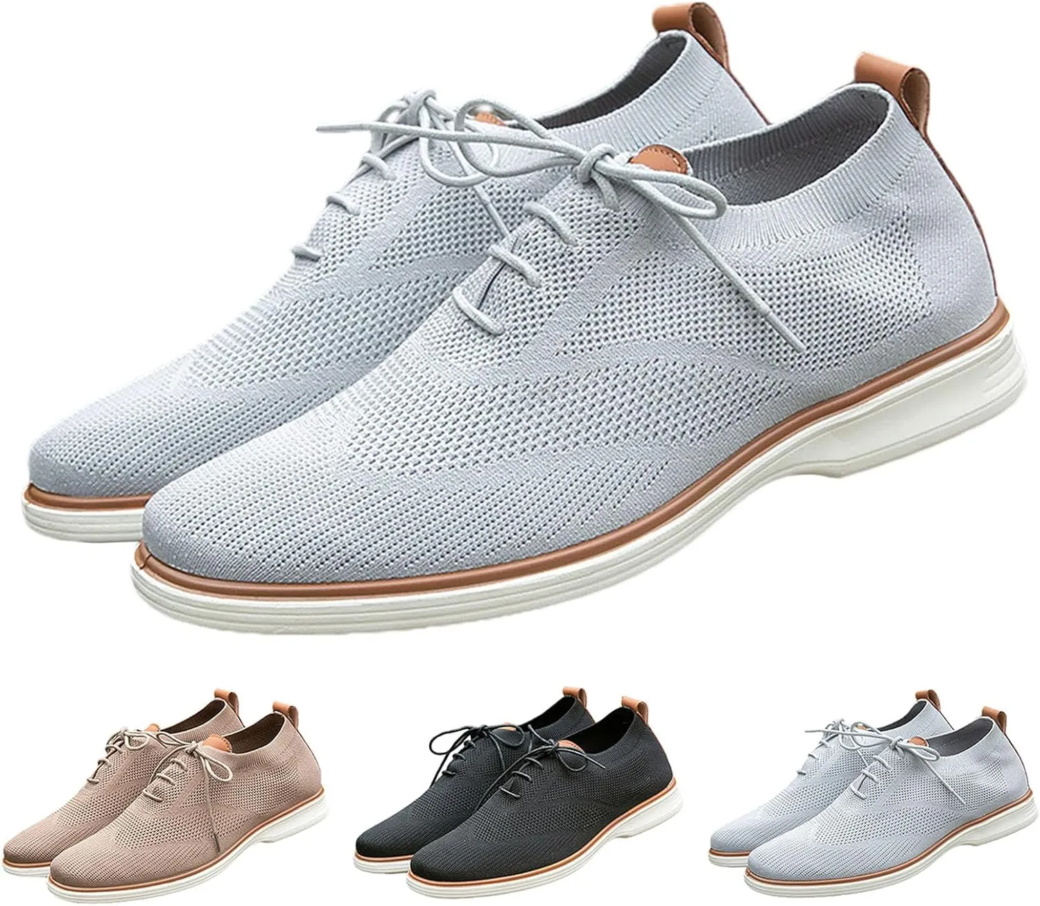 Leisure Men Four Seasons Mesh Non Slip Flat Round Toe Breathable Lace Up Lazy Leisure Mens Canvas Slip on Shoes Casual Men's