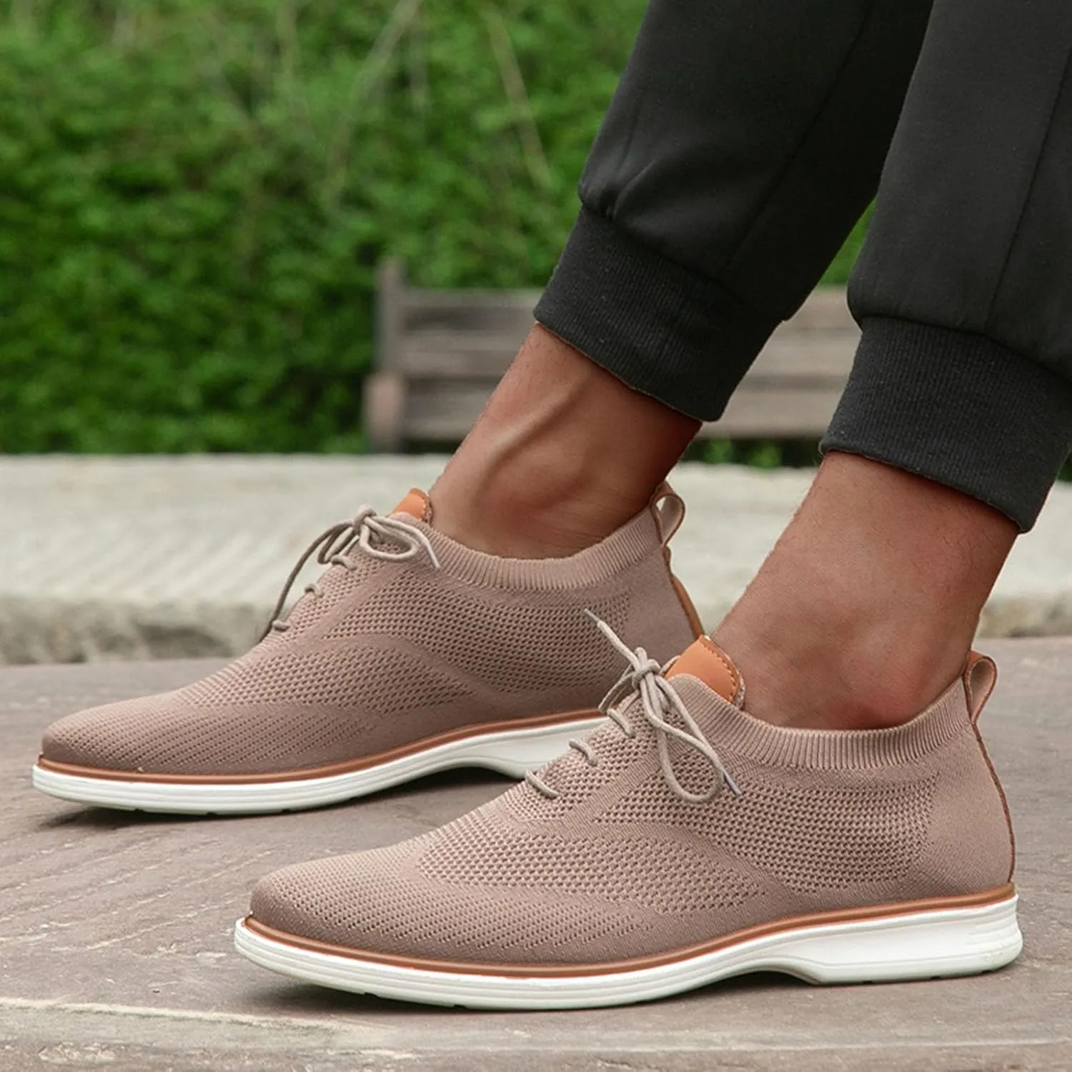 Leisure Men Four Seasons Mesh Non Slip Flat Round Toe Breathable Lace Up Lazy Leisure Mens Canvas Slip on Shoes Casual Men's