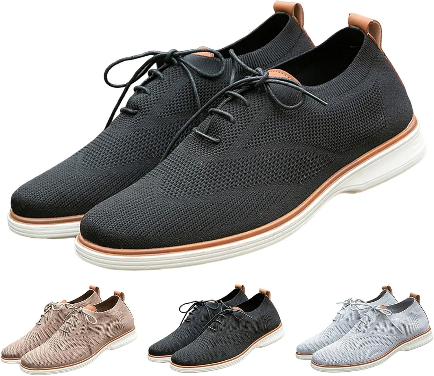 Leisure Men Four Seasons Mesh Non Slip Flat Round Toe Breathable Lace Up Lazy Leisure Mens Canvas Slip on Shoes Casual Men's
