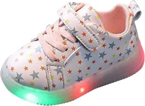 Little Kid Led Canvas Shoes Slip On Lace up Extra Wide Sport Sneakers Luminous Outdoor Shoes for Girls Boys