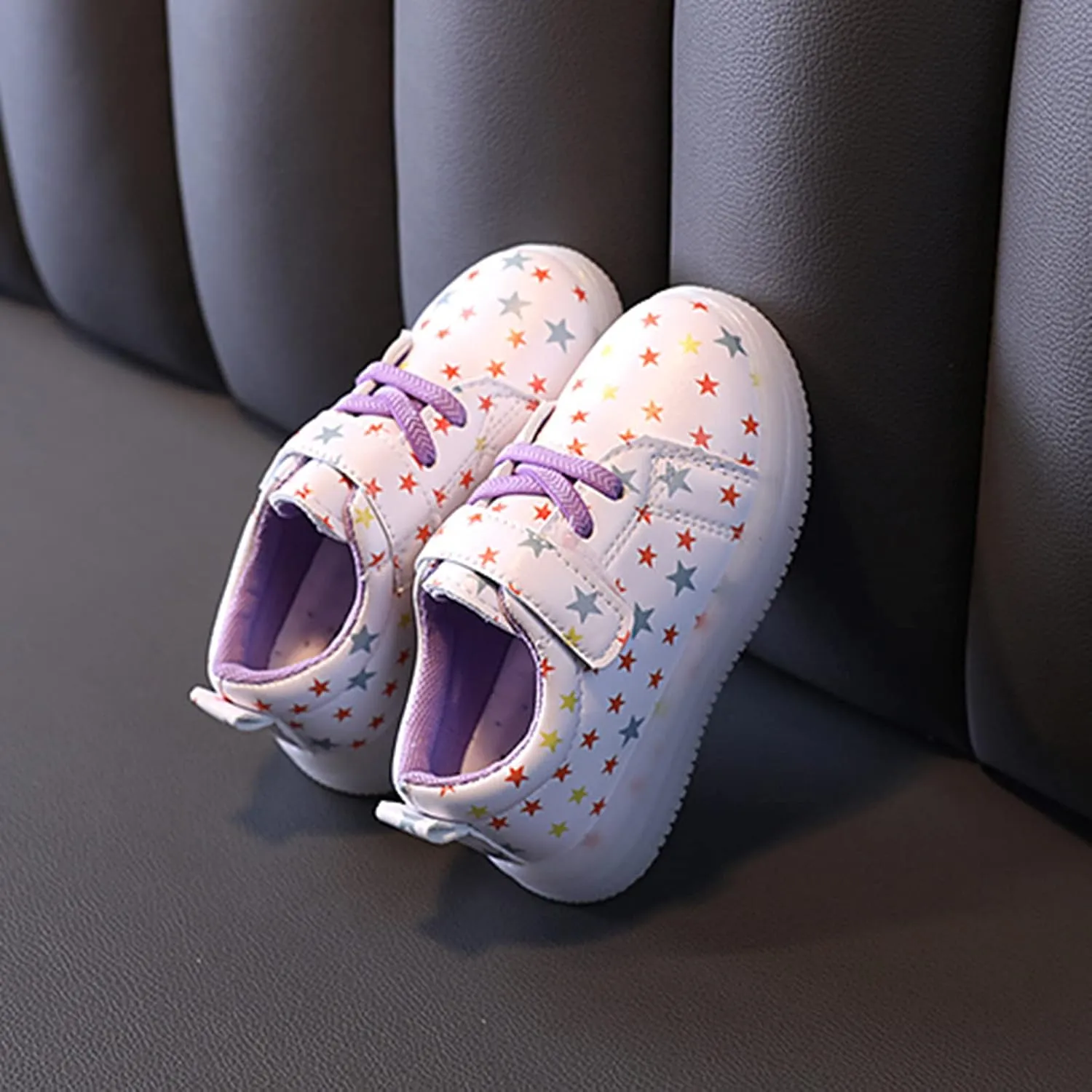 Little Kid Led Canvas Shoes Slip On Lace up Extra Wide Sport Sneakers Luminous Outdoor Shoes for Girls Boys