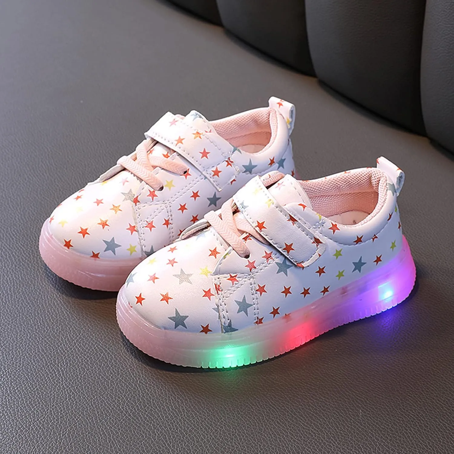 Little Kid Led Canvas Shoes Slip On Lace up Extra Wide Sport Sneakers Luminous Outdoor Shoes for Girls Boys
