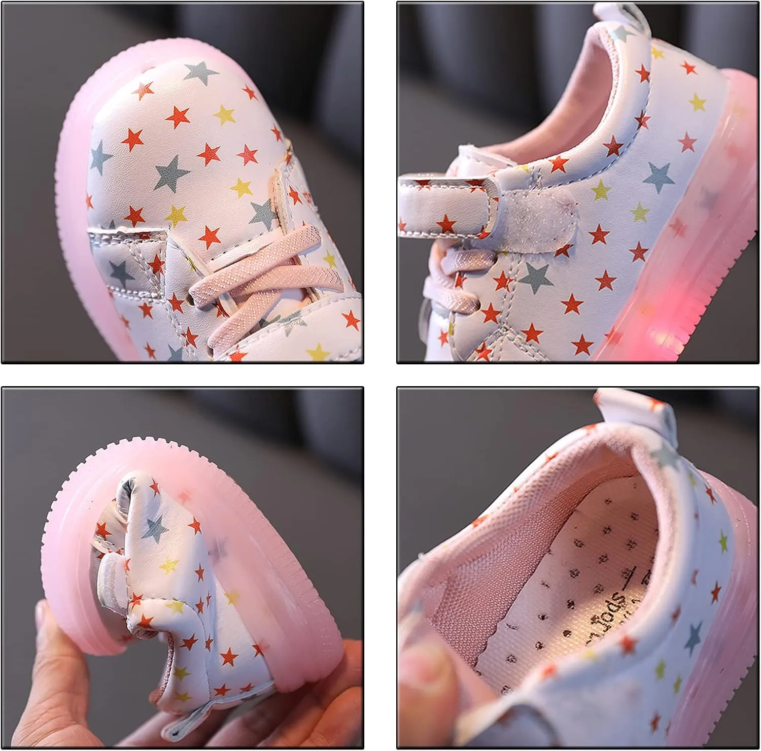 Little Kid Led Canvas Shoes Slip On Lace up Extra Wide Sport Sneakers Luminous Outdoor Shoes for Girls Boys