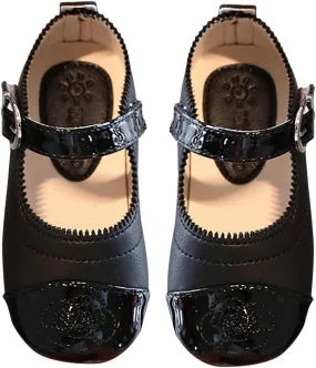 Little Toddler Girls Dress Shoes Ballerina Ballet Flats Kids Mary Janes for Wedding Church Easter Party School