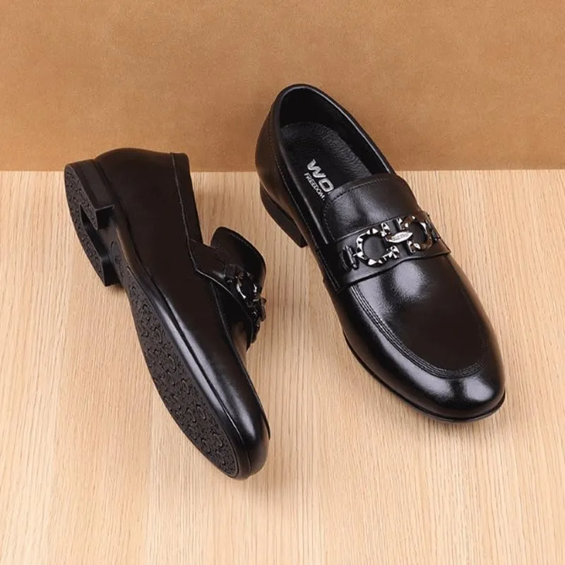 Loafers Mens Oxfords Walking Dress Business Casual Shoes Mens Retro Comfortable Business Height Increasing Non-Slip Softsole Walking Oxford Shoes