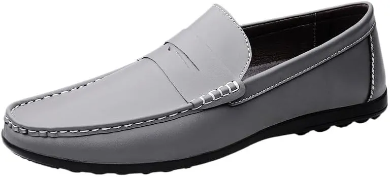 Luxury Classic Italian Style Men's Black Loafers Cow Genuine Leather Slip-on Round Toe Business Office Dress Shoes for Men