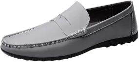 Luxury Classic Italian Style Men's Black Loafers Cow Genuine Leather Slip-on Round Toe Business Office Dress Shoes for Men