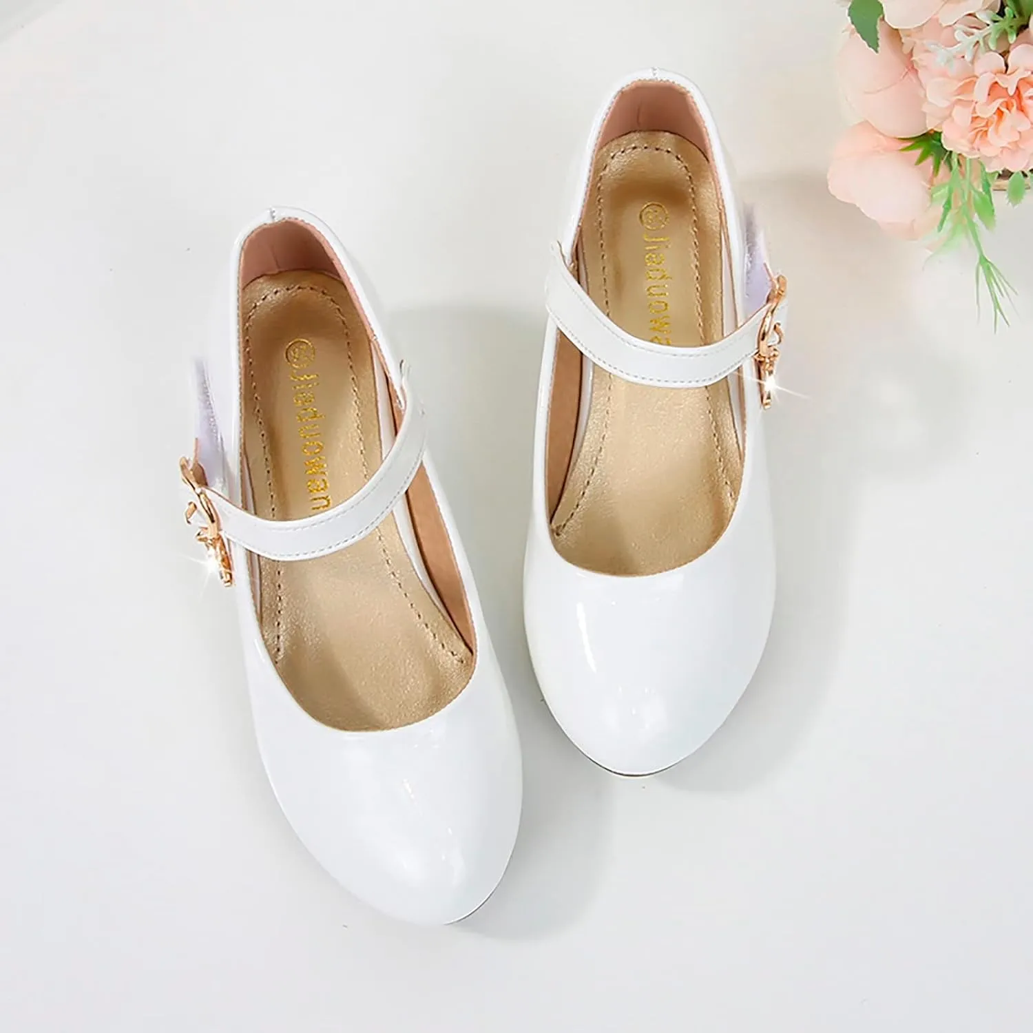 Mary Jane Shoes for Girls Low Heel Dress Shoes Flower Girl School Shoes Patent Leather Dress Shoes for Toddler Girls