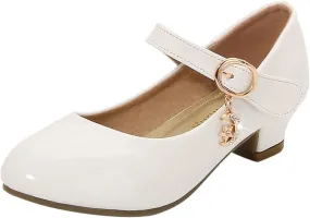 Mary Jane Shoes for Girls Low Heel Dress Shoes Flower Girl School Shoes Patent Leather Dress Shoes for Toddler Girls
