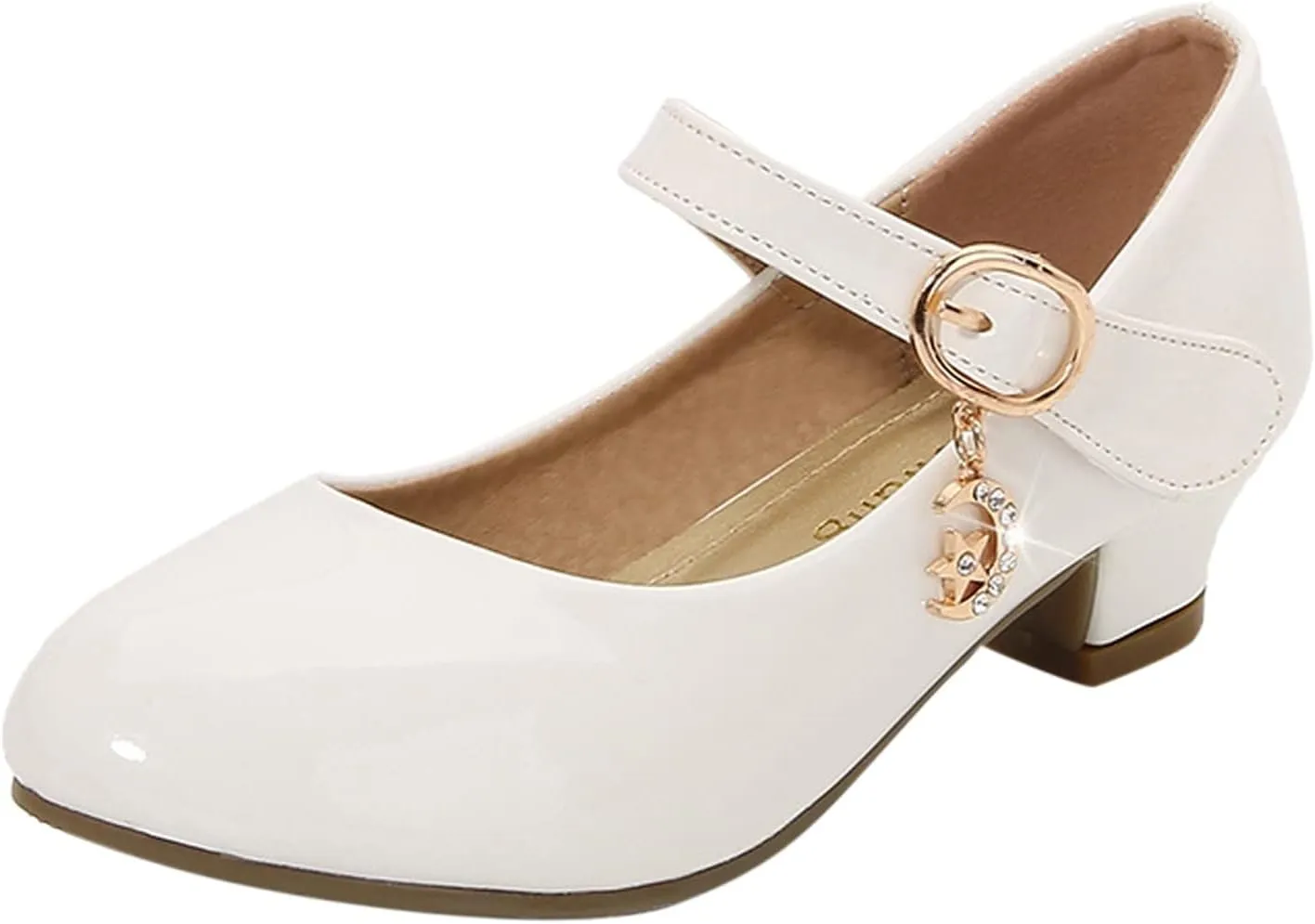 Mary Jane Shoes for Girls Low Heel Dress Shoes Flower Girl School Shoes Patent Leather Dress Shoes for Toddler Girls