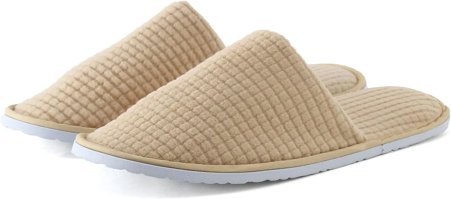 Men And Women Disposable Slippers Hotel Home Stay Coral Velvet Antiskid Sole Cute Womens Slippers with Ribbon