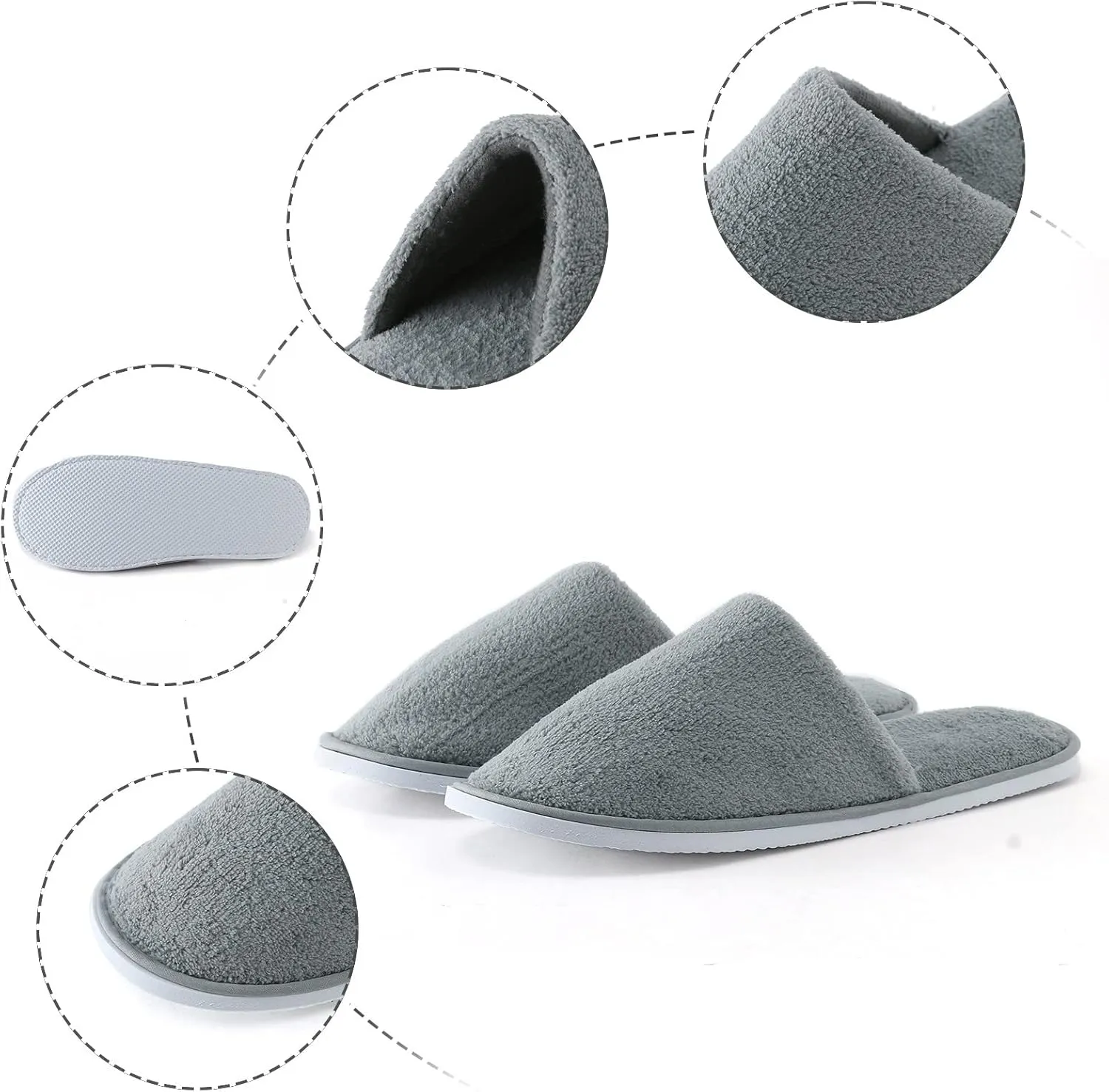 Men And Women Disposable Slippers Hotel Home Stay Coral Velvet Fuzzy Slipper Socks for Women with Grippers Non