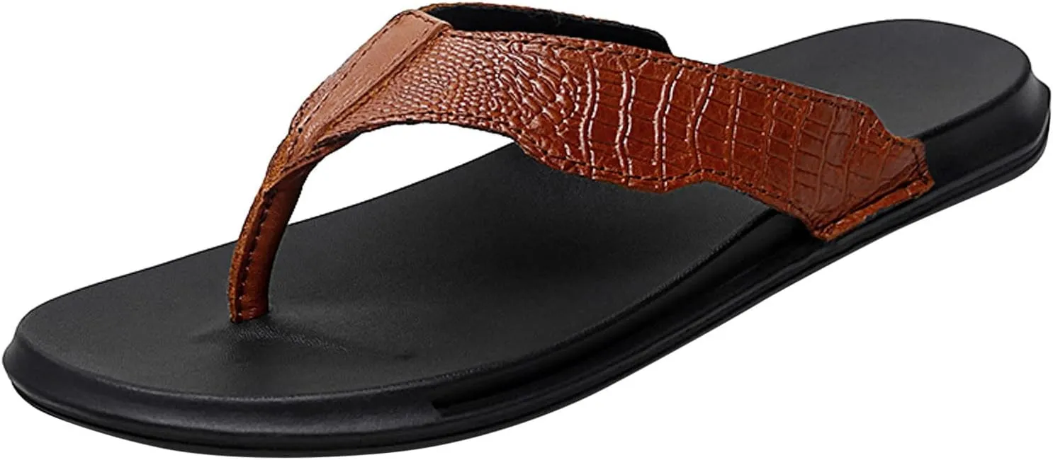 Men Flip Flops Fashionable Summer New Pattern Flat Bottom Comfortable Non Slip Large Beach Sippers Soft Slides for Men Water