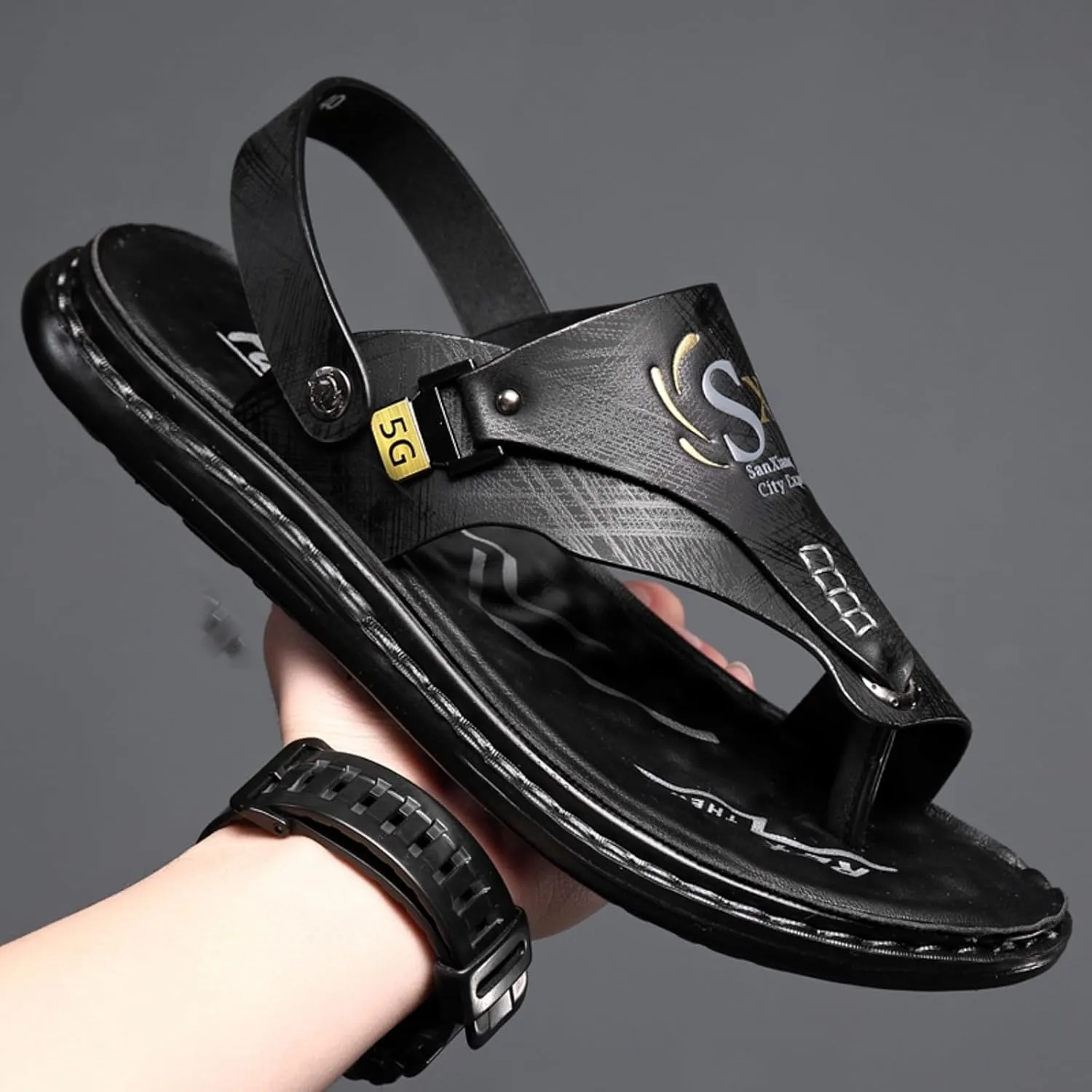 Men Leather Sandals New Open Toed Toed Sandals Indoor And Outdoor Beach Flip Flops Purpose Design Radii Footwear Men