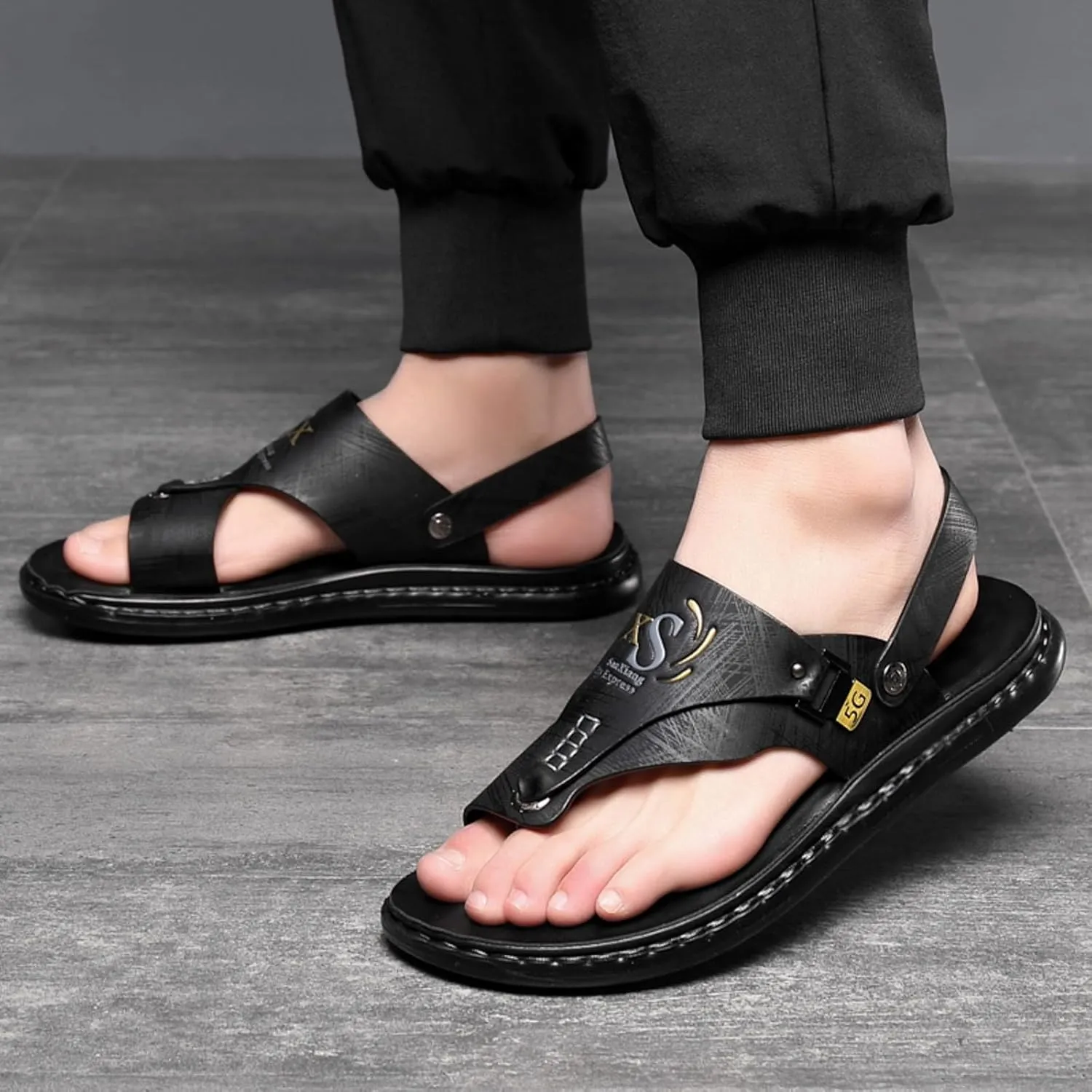 Men Leather Sandals New Open Toed Toed Sandals Indoor And Outdoor Beach Flip Flops Purpose Design Radii Footwear Men
