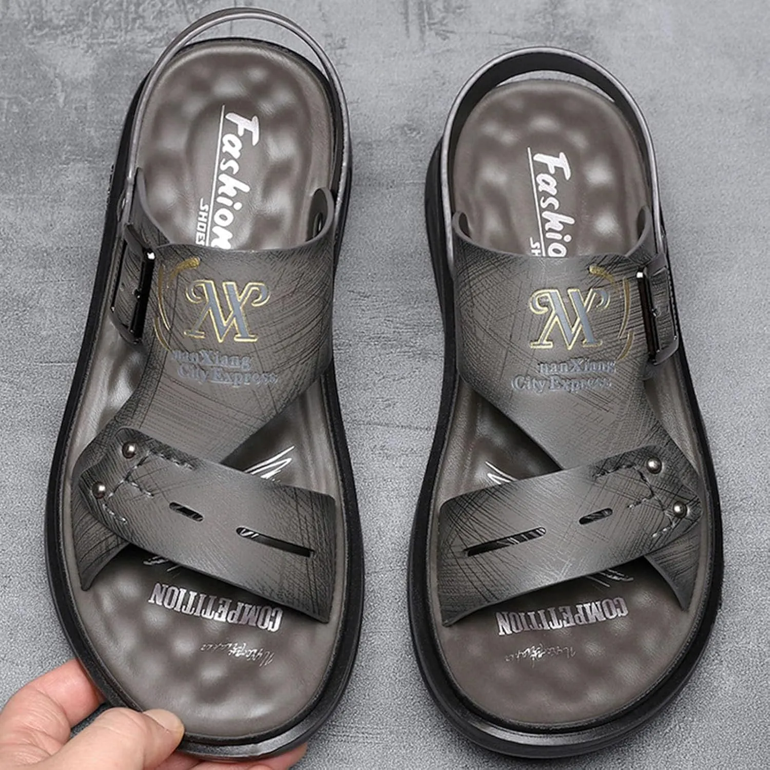 Men Sandals Leather New Men's Thick Soled Soft Soled Shoes Fashionable And Casual Mens Sandals