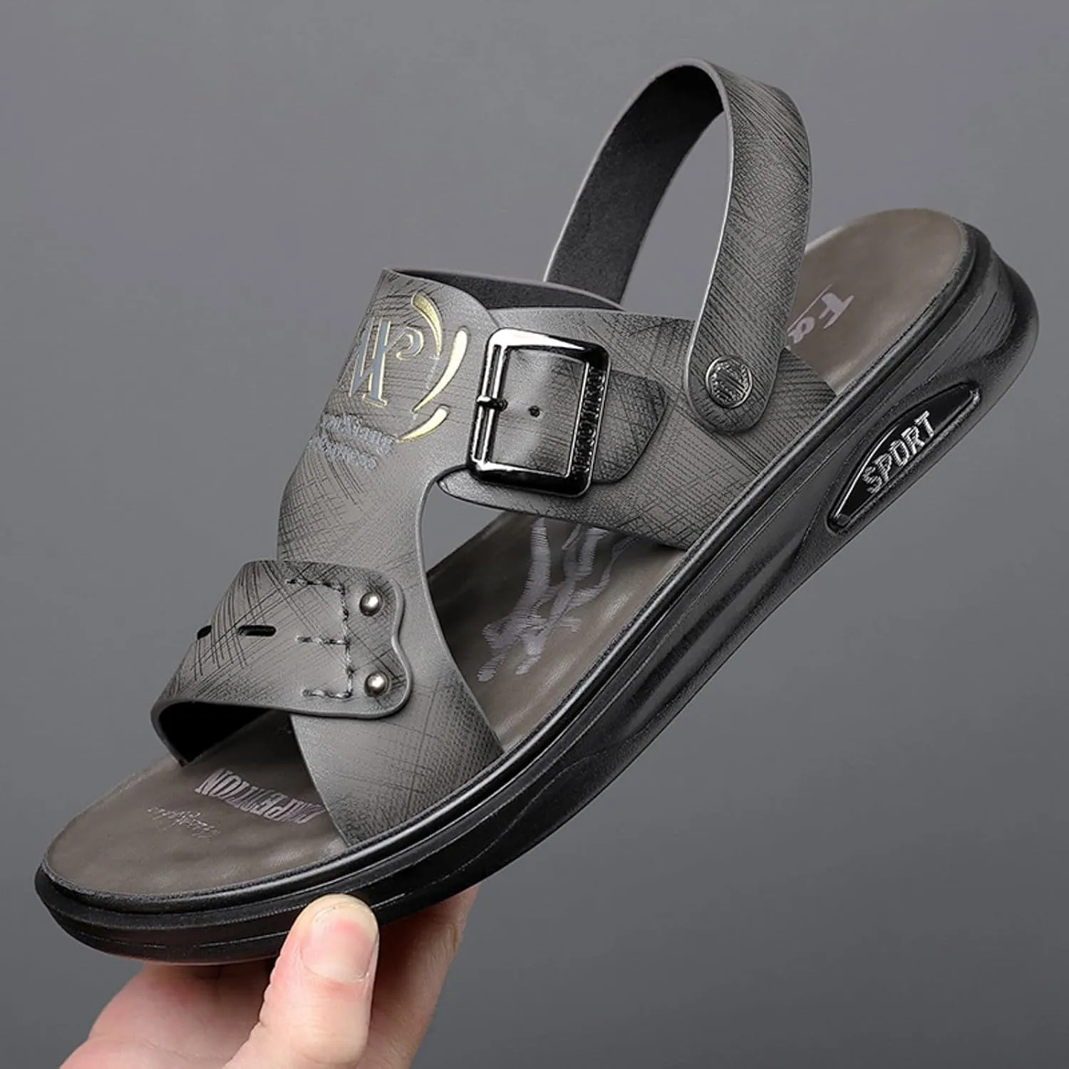 Men Sandals Leather New Men's Thick Soled Soft Soled Shoes Fashionable And Casual Mens Sandals