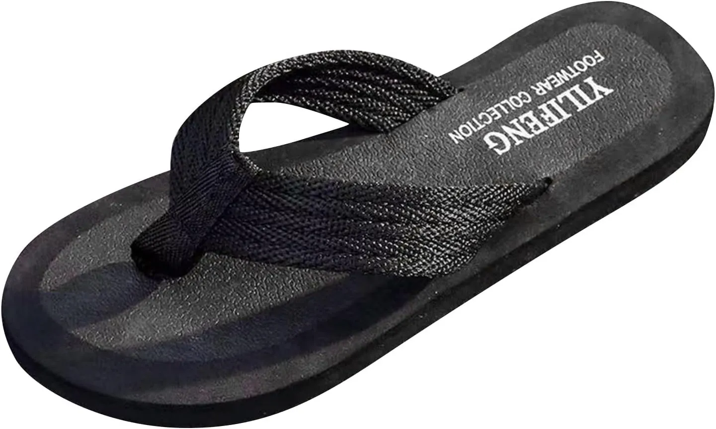 Men Shoes Fashion Beach Flip Flops Flat Toe Sandwich Beach Flip Flops for Men Light Sandals