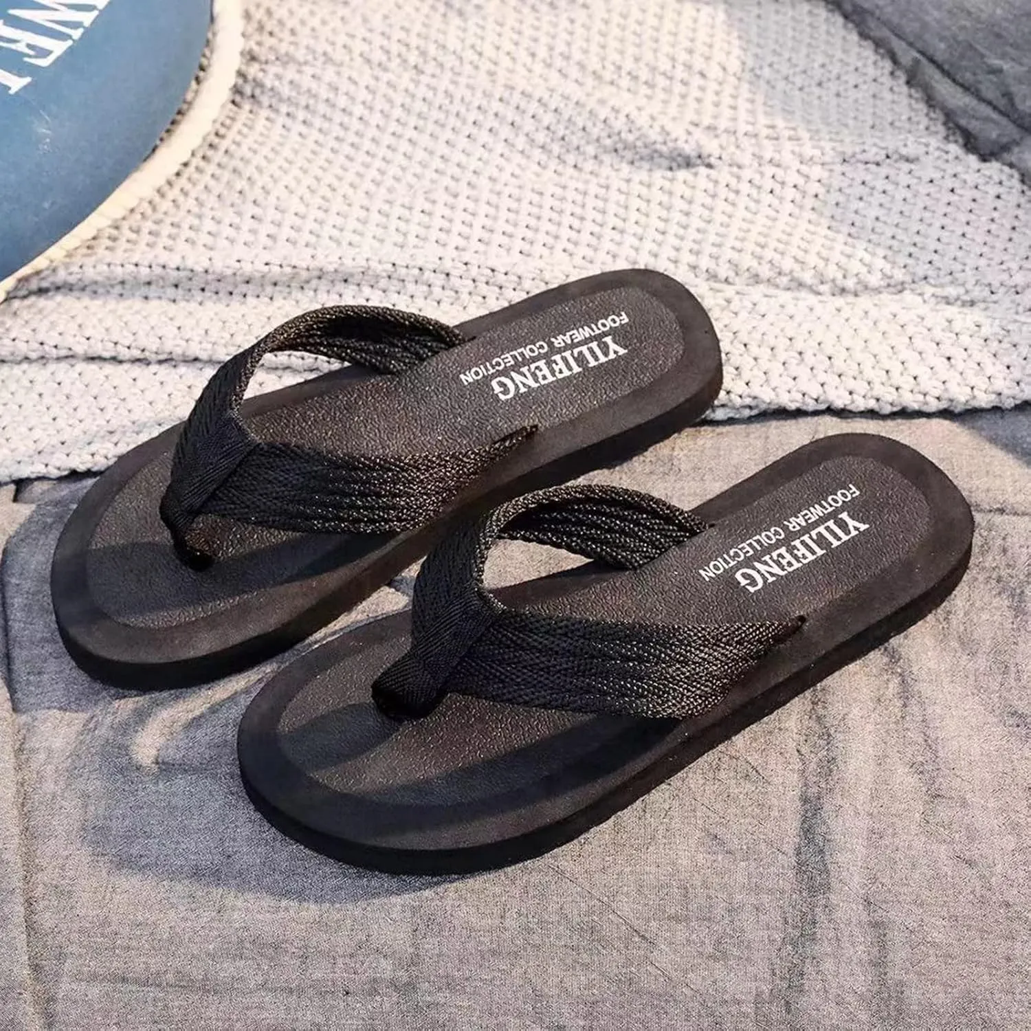 Men Shoes Fashion Beach Flip Flops Flat Toe Sandwich Beach Flip Flops for Men Light Sandals