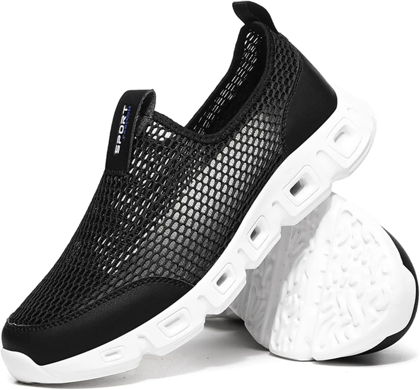 Men Sports Shoes Couple Shoes Fashionable New Pattern Hollow Mesh Breathable Comfortable Sports Mens Slip on Sneaker Men's Sa