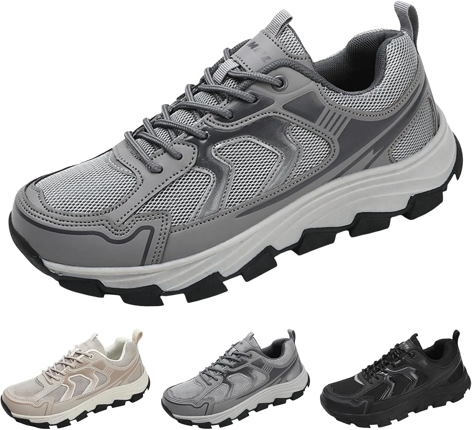 Men Sports Shoes Fashionable New Pattern Simple Solid Color Mesh Breathable Thick Sole Comfortable and Sneaker Socks Men Men'