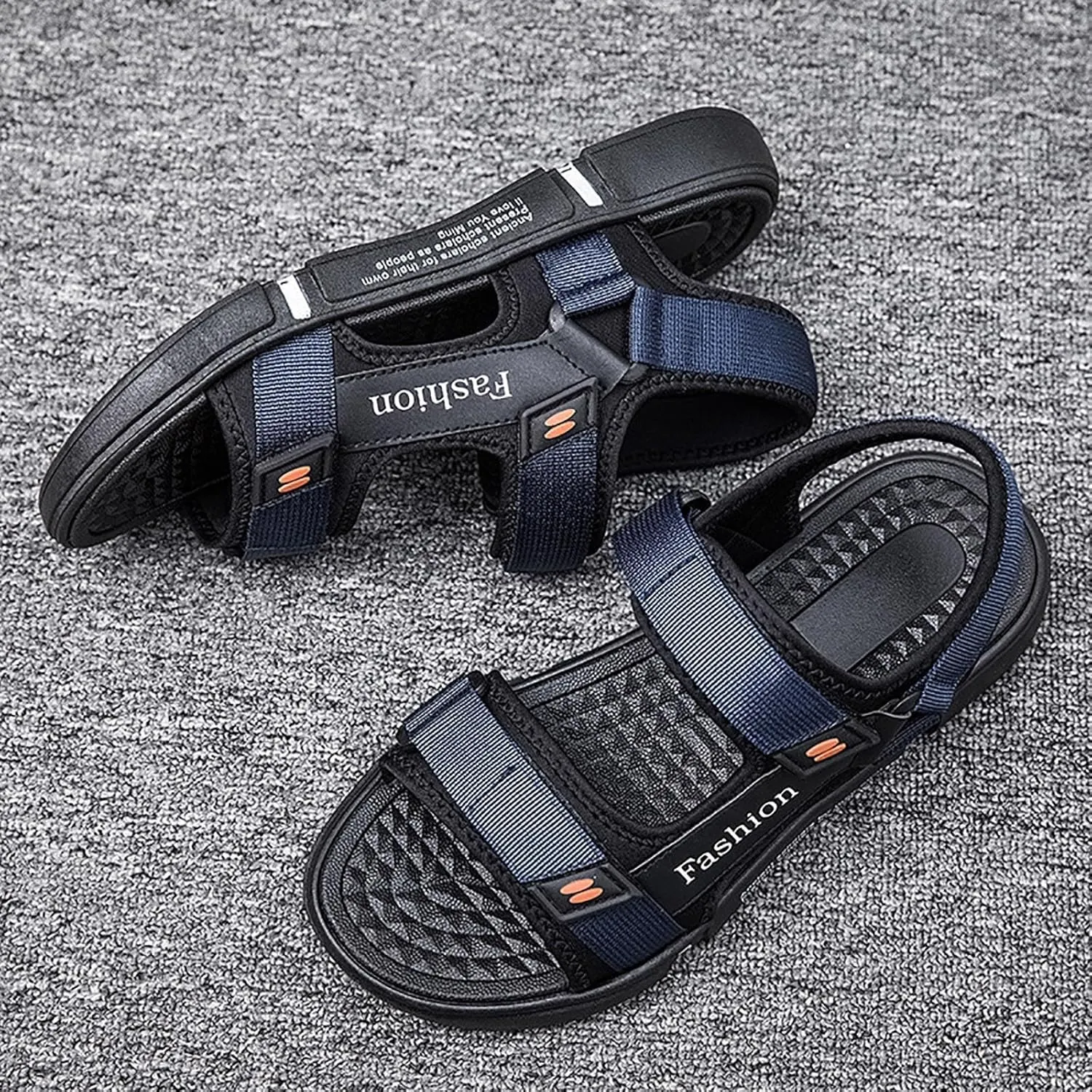 Men's Adjustable Sandals for Hiking Walking Wading Beach Water Athletic Outdoor with Cushion Comfy Sole Open Toe Non slip Sandals Lightweight Walking Casual Water Shoes Arch Support Breathable