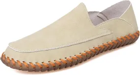 Mens Anti Slip Driving Shoes Leather Loafers Casual Fashion Leather Shoes Comfortable Soft Walking Shoes