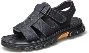 Mens Athletic Sandals Outdoor Hiking Fisherman Sandals Leather Open Toe Sandals With Arch Support Beach Water Sport Sandals
