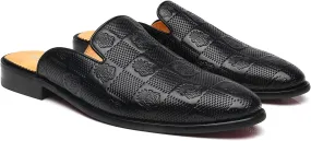 Mens Backless Loafers Genuine Leather Mules Shoes