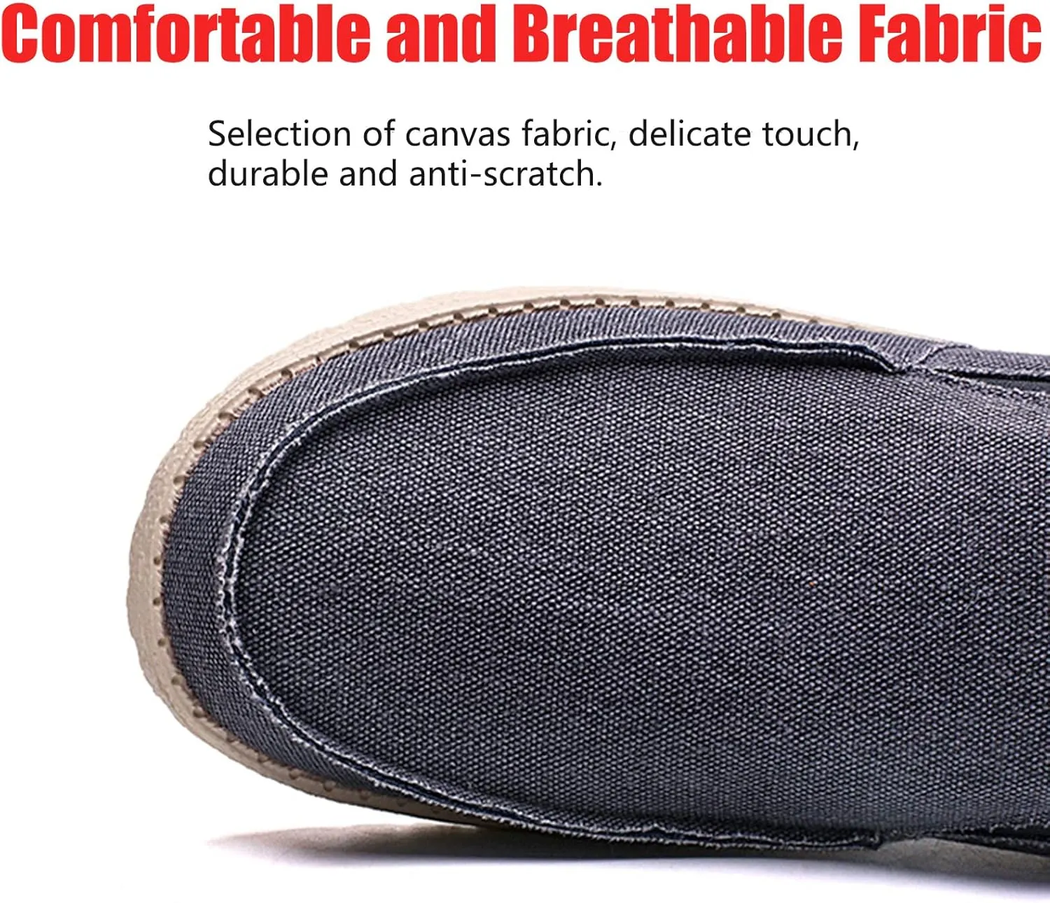 Men's Breathable Canvas Slip On Flats Mules Causal Lightweight Wide Width Walking Shoes Comfortable Slingback Mules & Clogs Indoor Outdoor